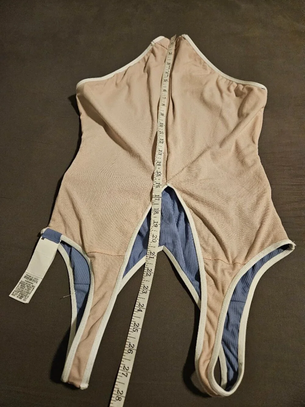 Nabaiji Aquafit One Piece Swimsuit Blue Ribbed XL